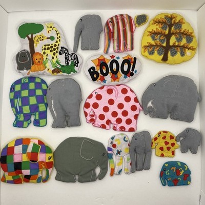 Vtg Lakeshore Elmer Patchwork Elephant Storytelling Kit Set Of 17 Homeschool