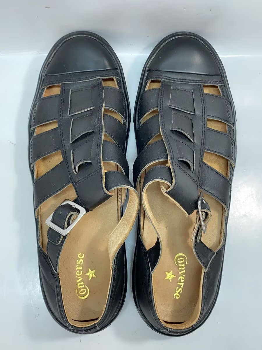 CONVERSE Sandals, 25cm, Black Leather, 38001520 thumbnail 3