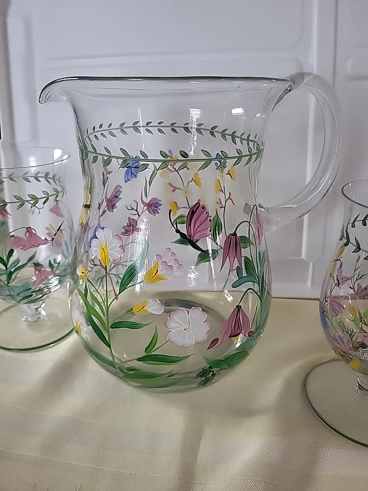 2 vasos de vástago de agua/té Botanical By Home Essensials con jarra Foto 2 de 4