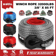 X-bull 32000lbs Synthetic Winch Rope 38 X 85ft Recovery Rope Truck 4wd Cable
