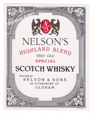 x0776 OLDHAM Nelson & Sons SCOTCH WHISKY Etikett label étiquette