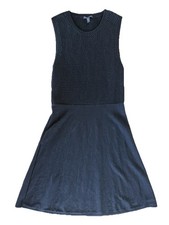 Eileen Fisher Dress Women Size S/P Black Sweater Wool Sleeveless Knee Length