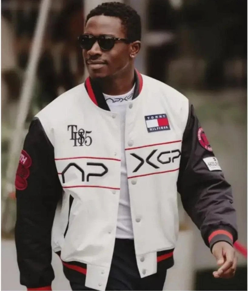 F1 Tommy Hilfiger APXGP Striped Letterman Racing Jacket free (balaclava) - Image 2 of 4