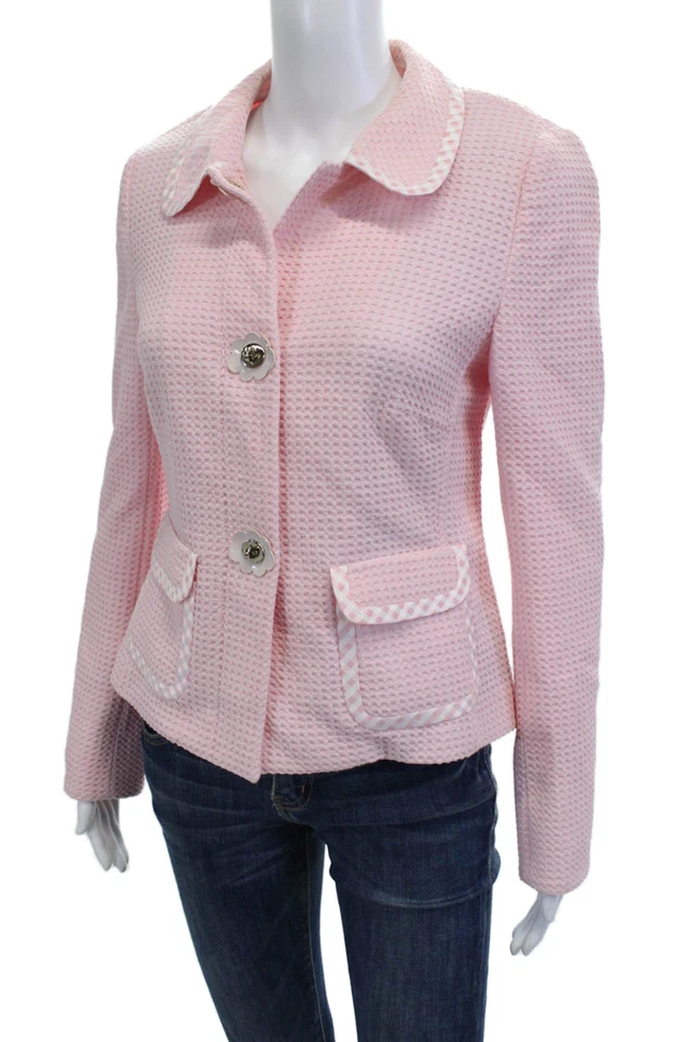 Blazer BASLER Mujer Clásico Cuello Rosa Botón Manga Larga Talla 36 Foto 3 de 4