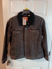 Levi's Men s Sherpa Trucker Jacket, Black, Size L