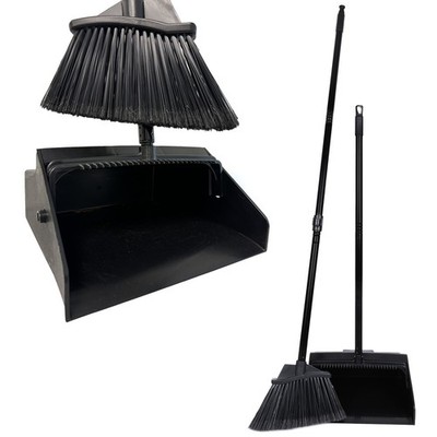 48.5'' Upright Lobby Broom and Dustpan Set for Home & Commercial Use, 1 Set