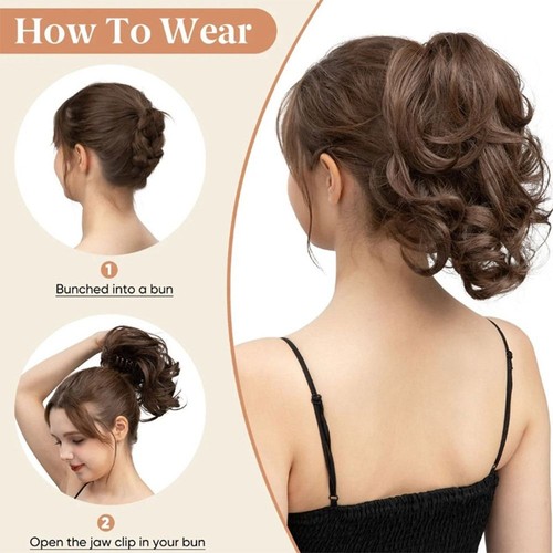 Fluffy Ponytail Claw Clip 30cm Ponytail Extensions Wig Ladies - Picture 6 of 13