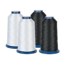 Black White Embroidery Thread 4 Rolls 4000M 4374Y 40WT Polyester Machine Spool