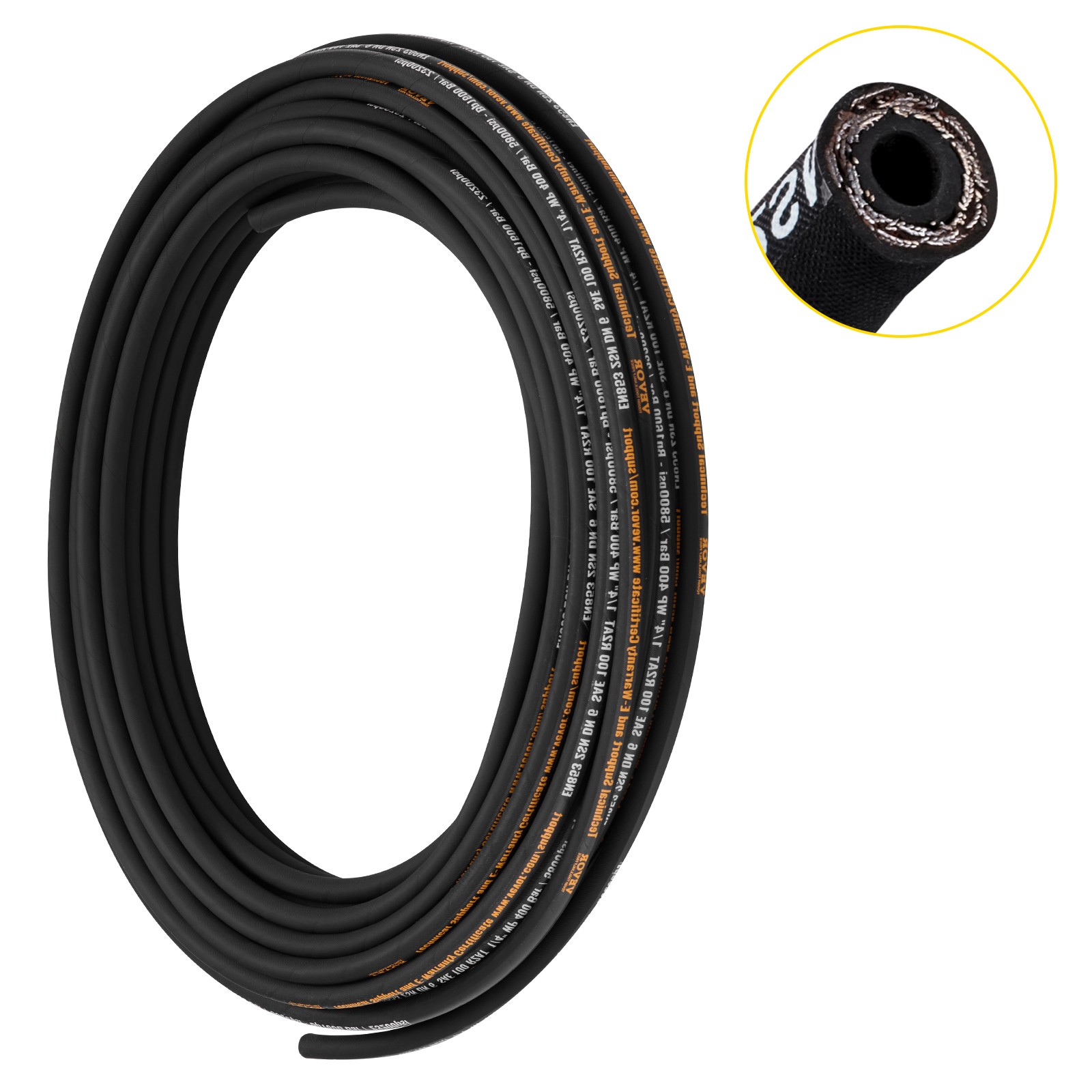 Hydraulic Hose 1/4"Coiled Hydraulic Hose 100ft Hydraulic Hose 5800 PSI