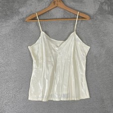 Avon Fashions Camisole Women Size Large Ivory Satin Tank Top Vintage 90s Fairy