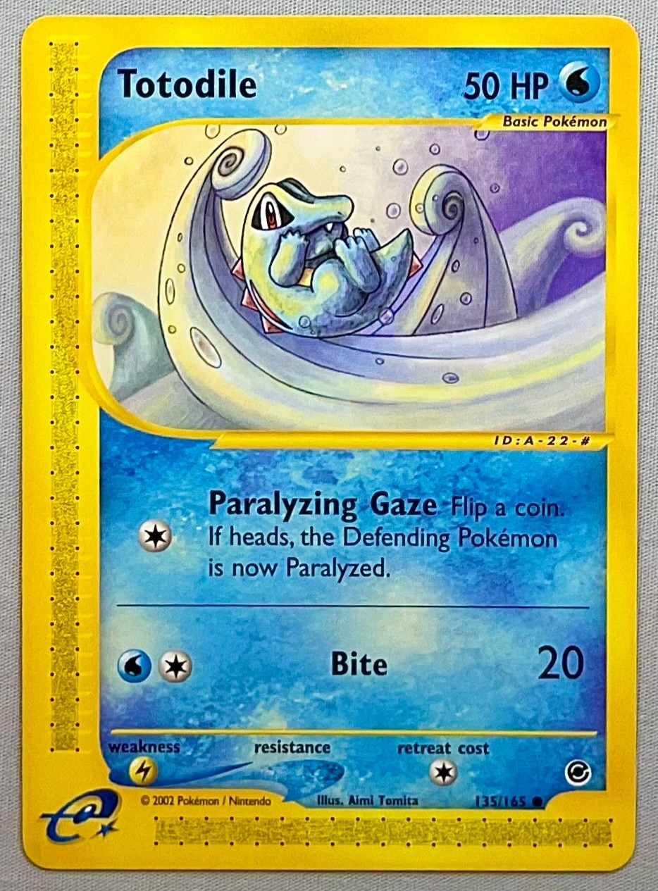 Pokémon Totodile #135/165 Non-Holo Common - 2002 Expedition Base Set - NM to MT!