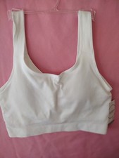 Jockey XL WHITE Seamfree REMOVABLE PADS Jersey Medium Support Sport Bras NEW WT