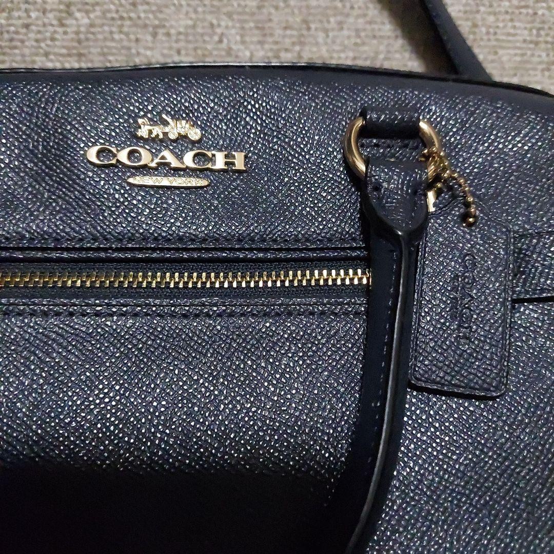 Coach Rowan 2way Shoulder Hand bag Navy Leather Shoulder Bag Women