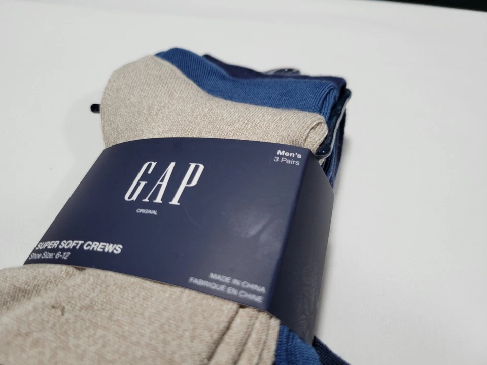 Gap Mens Socks Package 3 Prs  Multi color  Super Soft Crews Casual Dress SZ 6-12 - Image 4 of 4