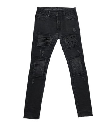 Marcelo Burlon Jeans Gil Biker Slim Fit W31 Stretch Casual Italy Black *TOP*