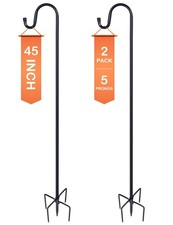 Ottsuls Bird Feeder Pole, 45 INCH Heavy Duty Shepherds Hooks for Outdoor with...