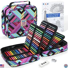H & B 120-Piece Colored Pencil Set - Premium Oil-Based Soft Core Art Supplies