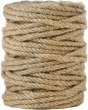 5Mm Natural Jute Twine, 100 Feet 4Ply Twisted Heavy Duty Rope