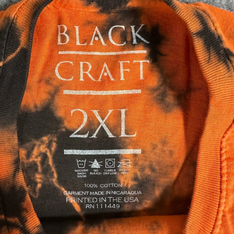 Camiseta gráfica Black Craft Cult Witch Moon Tie Dye naranja negra 2XL Foto 3 de 4