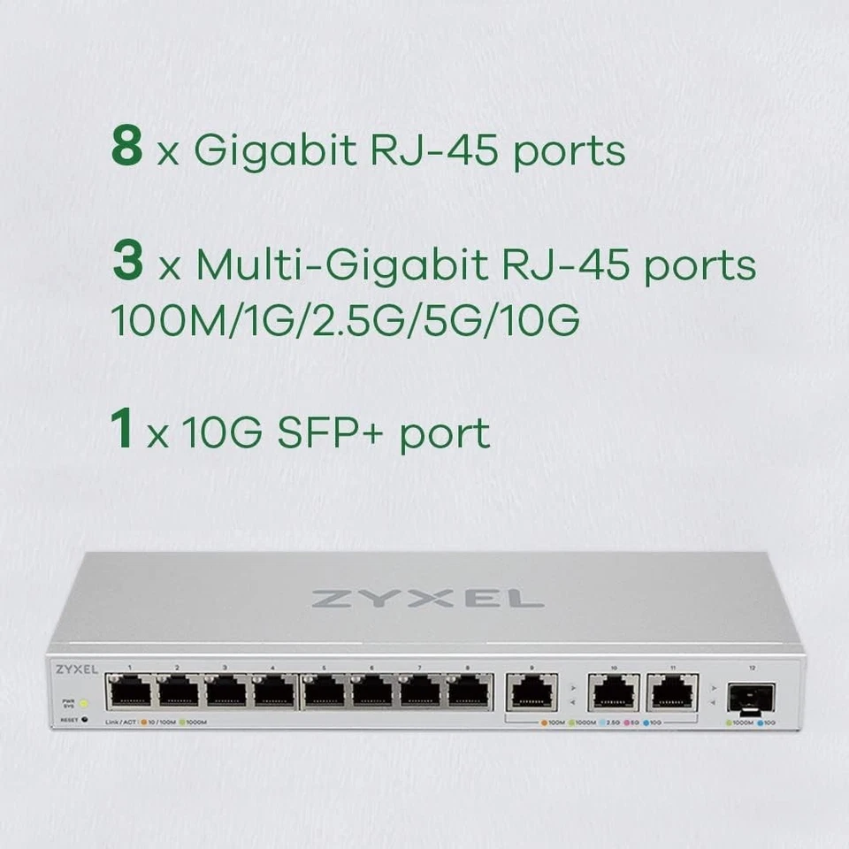 Zyxel XGS1250-12 12-Port 10G Smart Managed Switch | 8xGE 3x10GE 1xSFP+ | L2 - Image 4 of 4