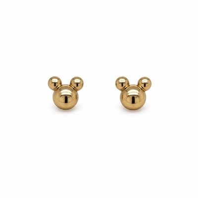 9ct Yellow Gold Disney Couture Mickey Mouse Head Studs RRP $199