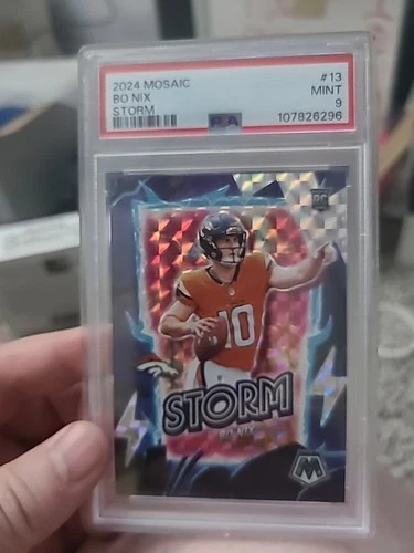 2024 Panini Mosaic Storm Bo Nix #13 (RC) PSA 9 Denver Broncos