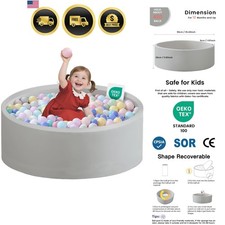 Ball Pit for Toddlers 35.43''x11.81 Baby Ball Pits Soft Memory Foam Ball Pit ...