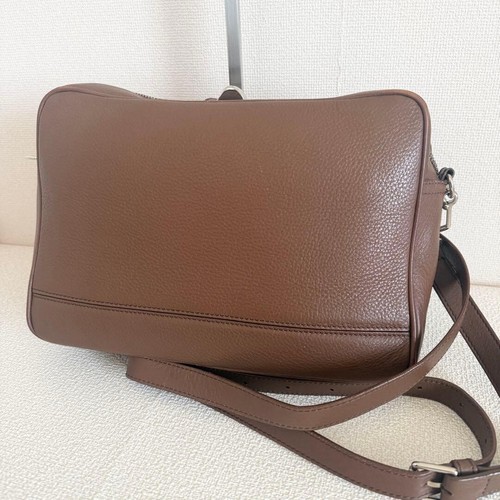 Max Mara Brown Leather Turn Lock Crossbody Shoulder Bag Made in Italy