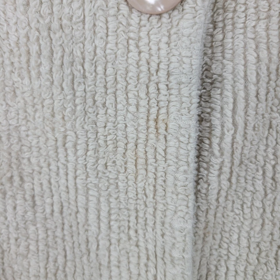 Casaco de casa vintage de chenille mais 2X bolsos capa de natação bege branco JUSTO - Imagem 3 de 4