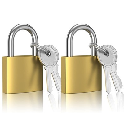 2 Pcs Small Keyed Padlocks, Locker Lock, Locks with Keys 32mm, Gold, Compact,...