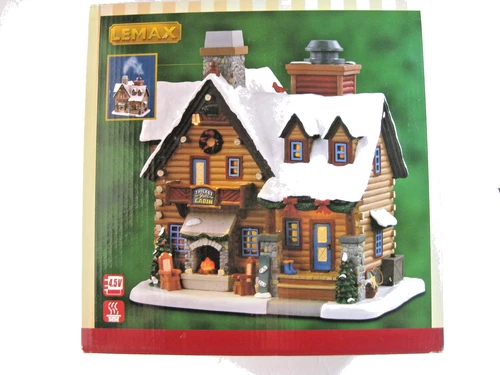 LEMAX  #05698 THICKET FALLS CABIN  LIGHTED BUILDING SMOKING CHIMNEY  NEW IN BOX