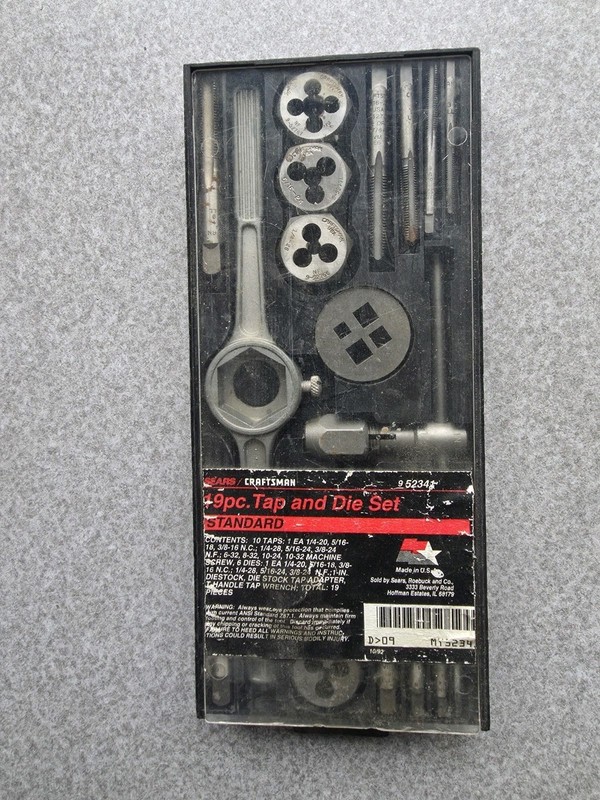 Craftsman 19 pc tap and die set 52341