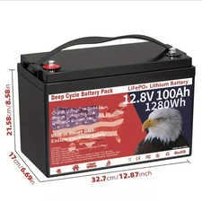 12V 100Ah LiFePO4 Lithium Battery Group 31 1280Wh Upgraded Low-Temp Protection