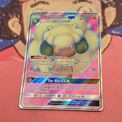 Whimsicott GX Sm-Unbroken Bonds 206/214 Ultra Rare Full Art Holo 190 HP EN