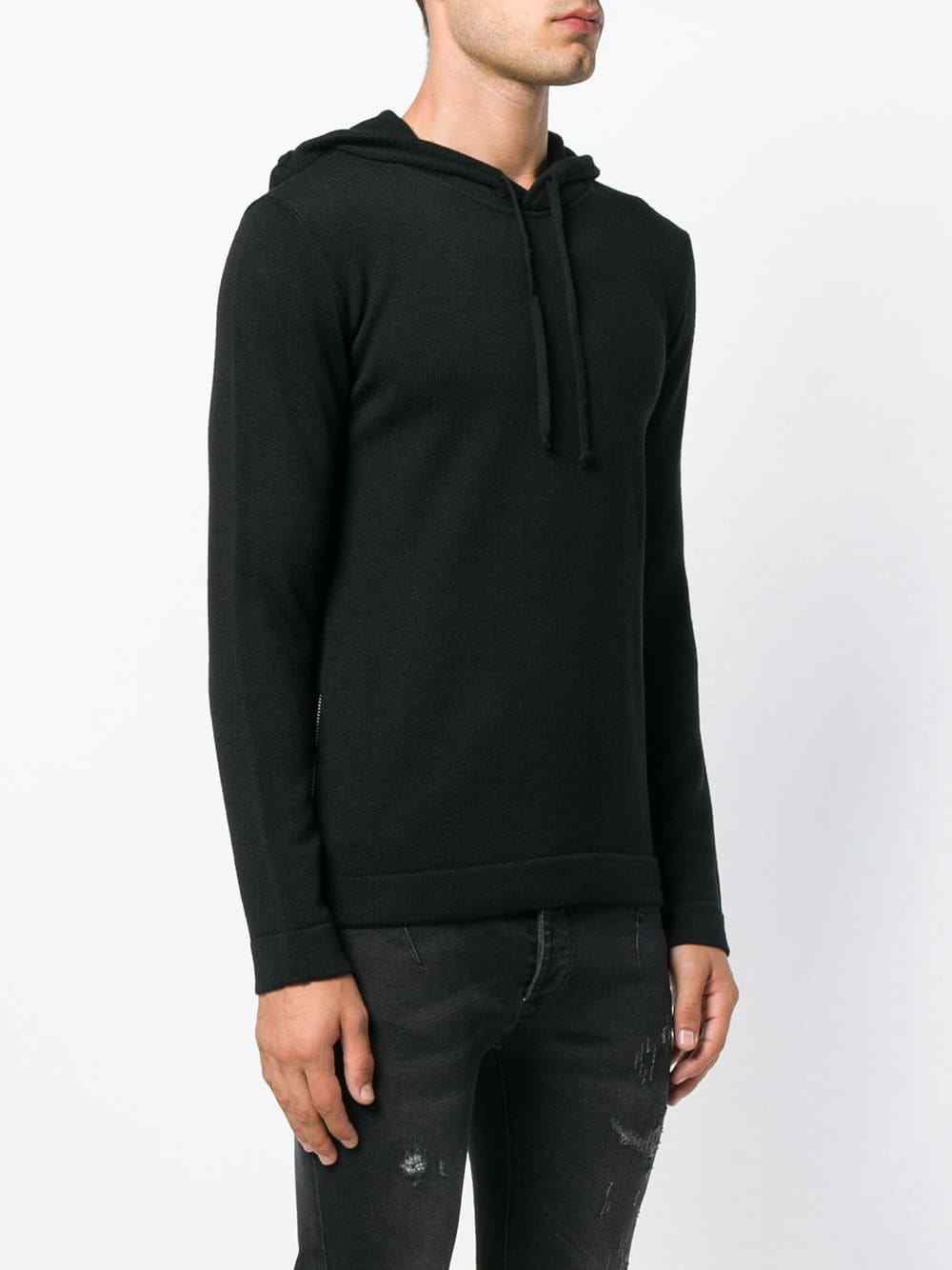 Les Hommes Urban Hooded Sweater In Black RRP £315 image 2