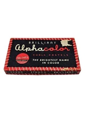 Vintage Weber Costello ALPHACOLOR Bright Art Chalk Pastels Chicago 12 Colors