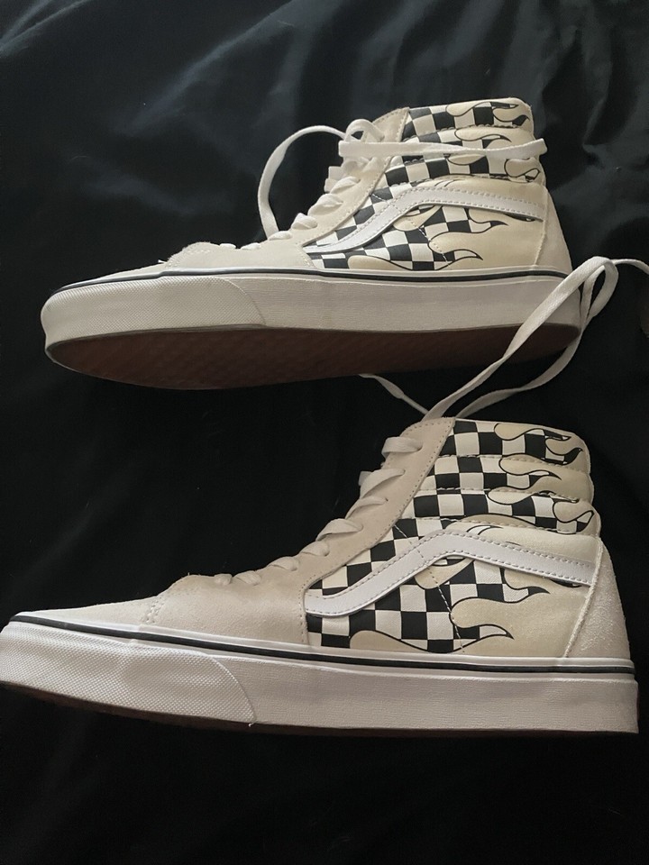 Size 11 VANS Sk8Hi Checkerboard Flame eBay