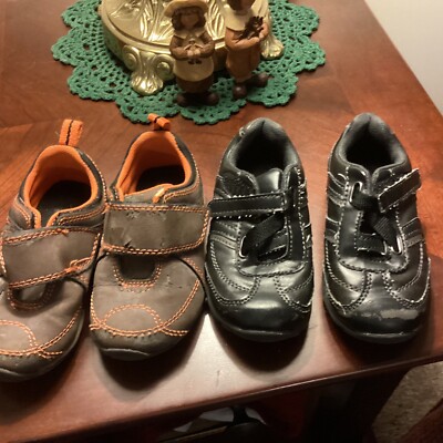 Jumping Beans Lot 2 TODDLER BOY shoes SZ 7 M Brown Black Play