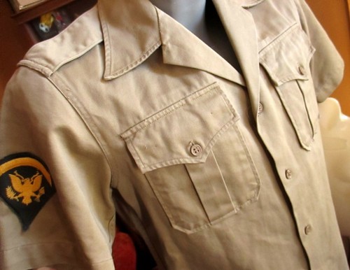 SMALL True Vtg 70s USMC Army Khaki Tan 