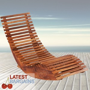 Details About Wooden Sun Lounger Rocking Chair Garden Patio Pool Lounge Seat Outdoor Furniture
