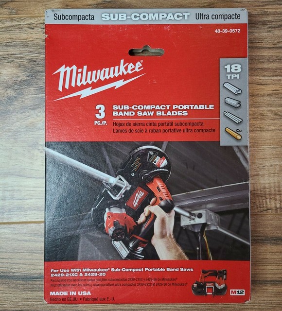 Milwaukee 48-39-0572 18 TPI Sub-Compact Portable Band Saw Blade - Pack