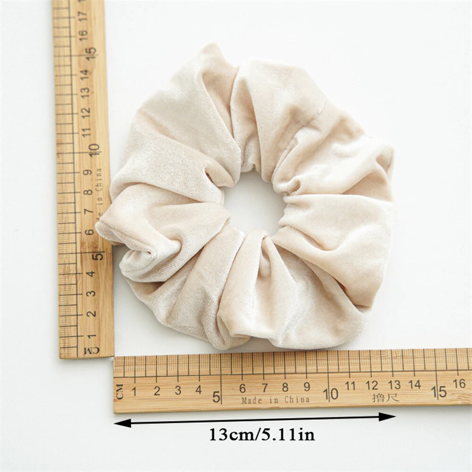 1/2X Velvet Scrunchies Hair Bands Flannel Elastic Girls Women Ponytail Holder US - Image 2 of 4