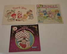 Vintage Strawberry Shortcake Mini Insert Booklets and Postcard 1980's