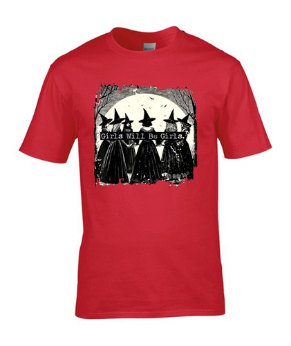 Maglietta Halloween Strega Ragazze Saranno Ragazze, Spaventosa Zucca Pennywise Chucky Top - Foto 7 di 7