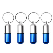 4x Medicine Pill Bottle Drug Portable Container Holder Case Keychain Waterproof