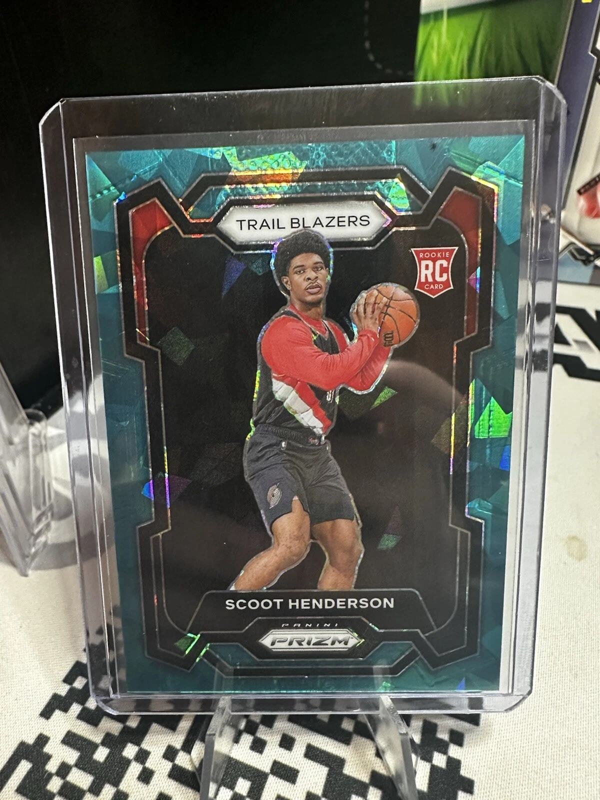 Scoot Henderson 2023-24 Prizm #141 Teal Cracked Ice Prizm Rookie RC 131/225