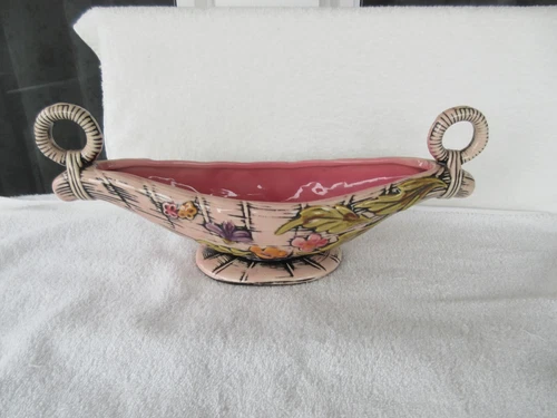 1955 Hull Art Pottery BLOSSOM FLITE Pattern #T10 Planter / Bowl Pink T10 ~16.5"