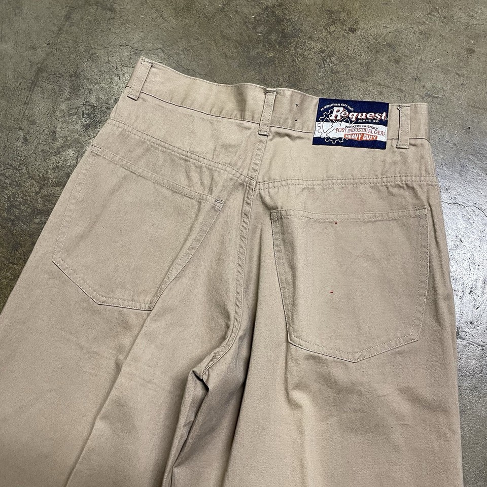 Vintage Y2K Request Jeans Wide Leg Baggy Khaki Pants JNCO Fits 29 x 30