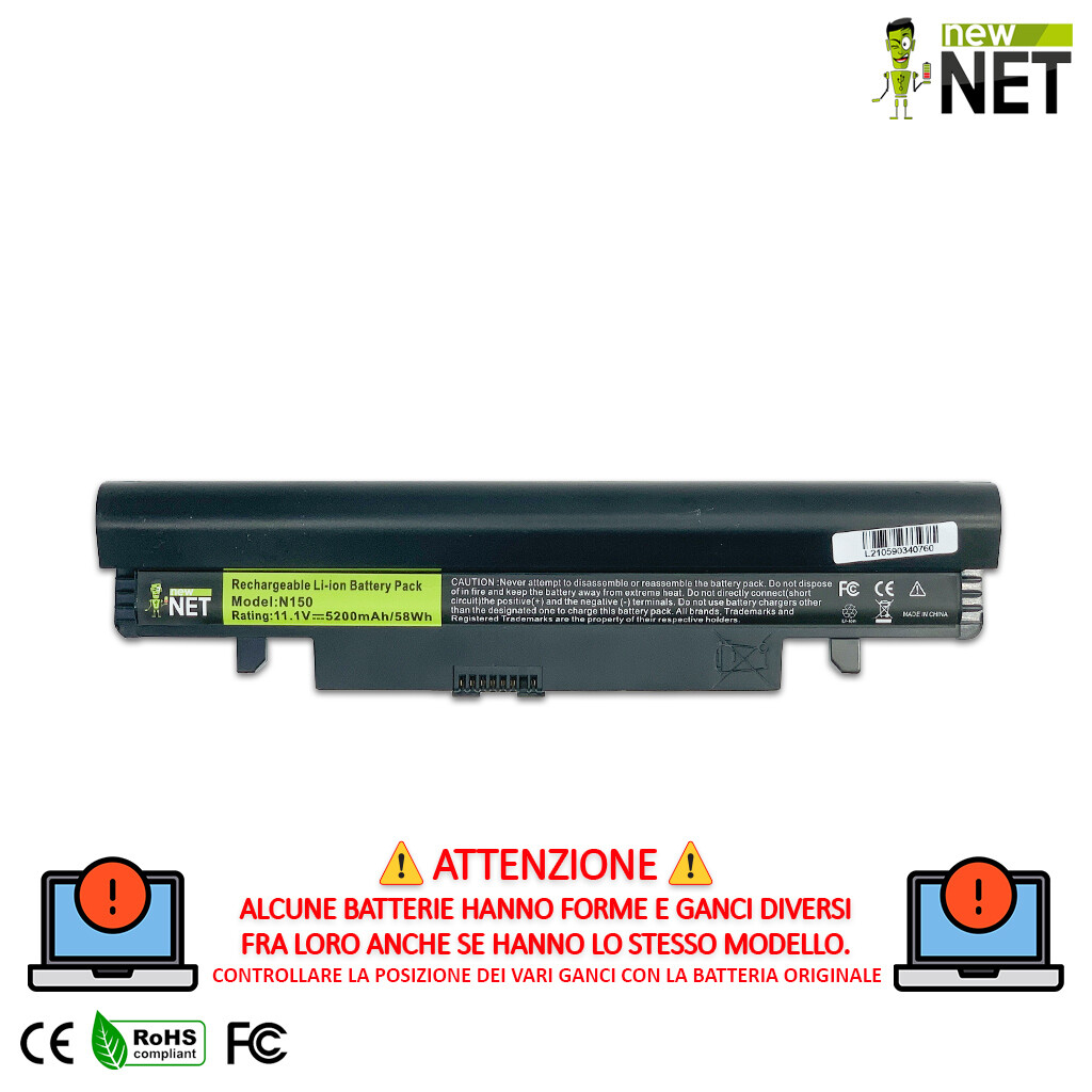 Batteria 10.8-11.1 V 5200 mAh per Asus Pro 58vc