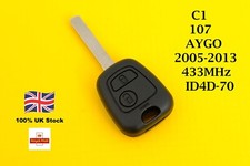 Aftermarket Remote key for Toyota Aygo Citroen C1  Peugeot 107 4D 433MHz